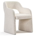 Modern Cream Plush Accent Chair With Curved Armrests And Thick Legs Minimalist Design