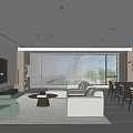 Guest Restaurant Sofa Combination 3d model