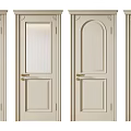 Light Colored Hinged Doors With Various Panel And Glass Designs For Home Interior 3d model