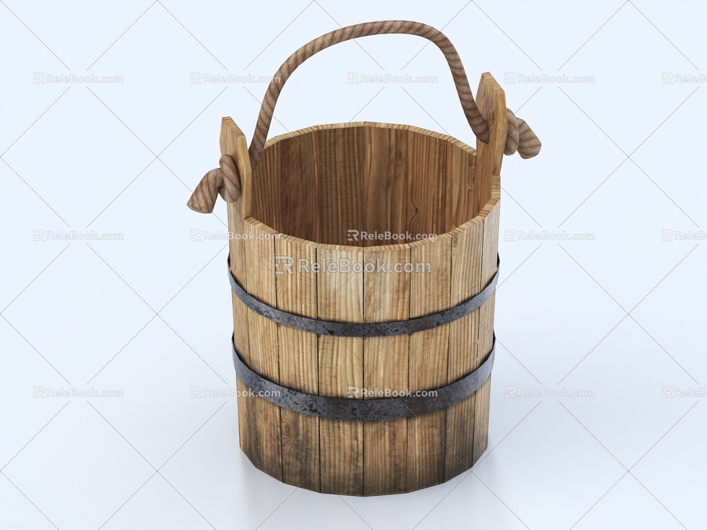 Wooden Bucket Wooden Bucket Bucket 3d model