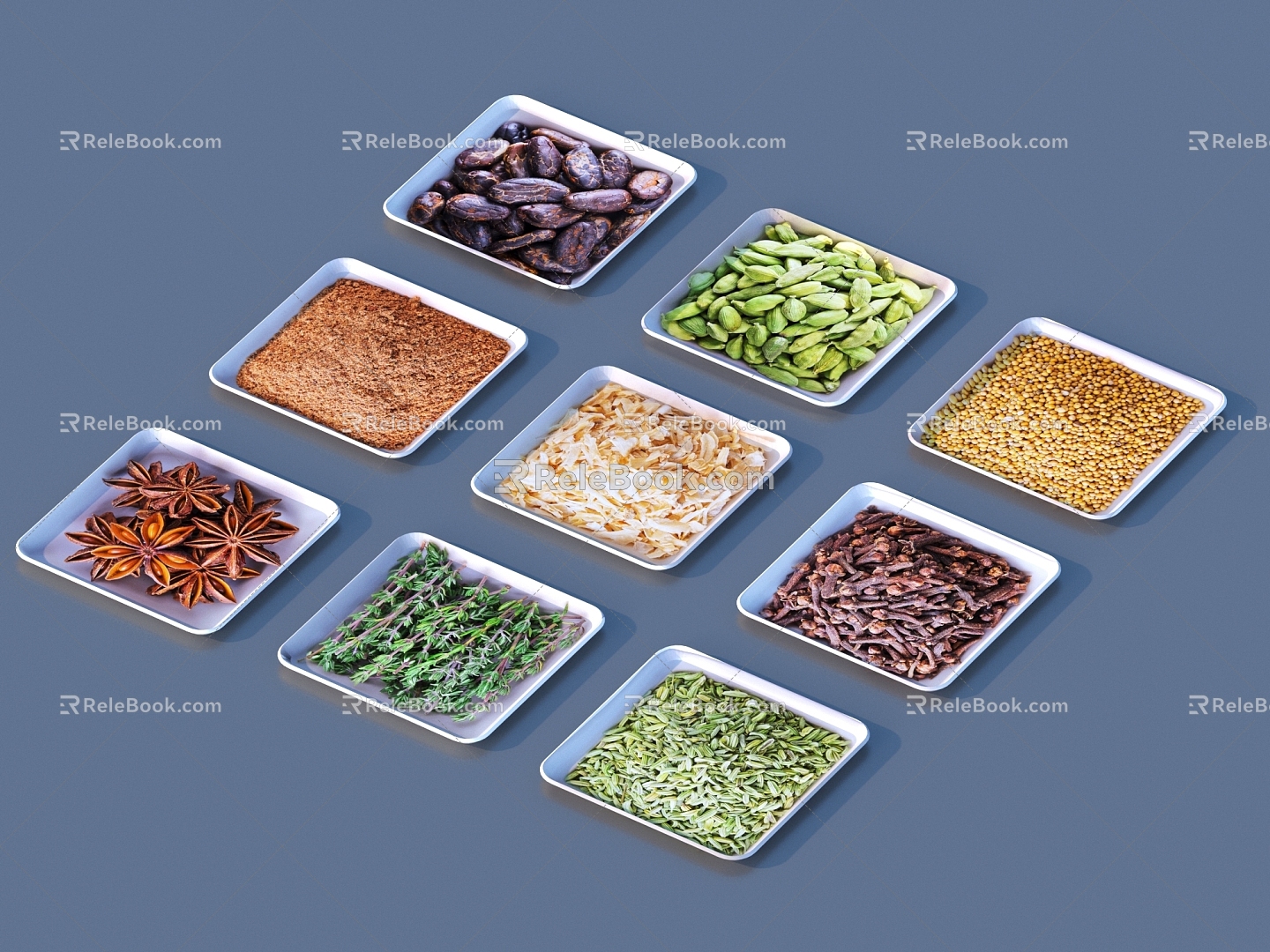 Traditional Chinese medicine ingredients food 3d model