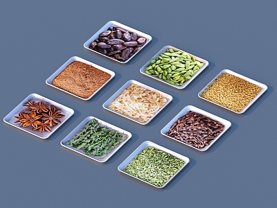 Traditional Chinese medicine ingredients food 3d model