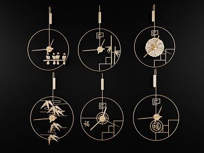 Light Luxury Clock Wall Clock 3d model