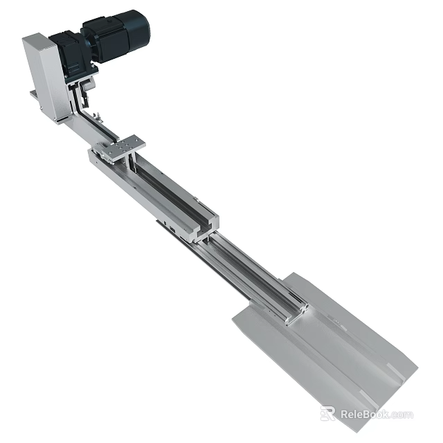 Industrial Linear Rail System With Metal Sliding Track And Mechanical Components 3d model 