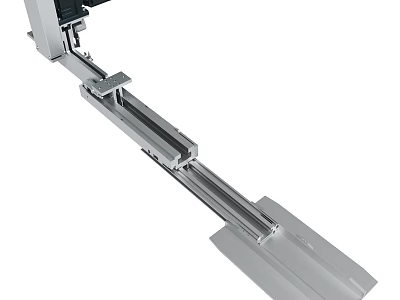 Industrial Linear Rail System With Metal Sliding Track And Mechanical Components 3d model
