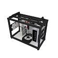 Black Metal Equipment Frame With X Shaped Ventilation Panels And Structure