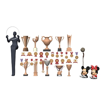 Modern trophy combination 3d model