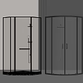 Modern Shower Sauna Enclosures With Transparent Glass And Black Metallic Frames