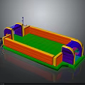 Colorful Inflatable Bounce Castle With Red Yellow Green Blue Purple Sections For Kids Outdoor Play Equipment