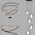 Modern Spiral And Globe Shaped Chandeliers With LED Lighting For Interior Decoration