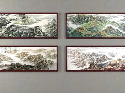 New Chinese Landscape Painting Decorative Painting 3d model