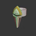 Cosmic Aerospace Structure With Golden Triangle Top And White Base Design
