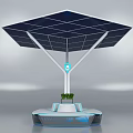 Solar Panel Equipped Support Structure With Intelligent Sensor And Plant Base