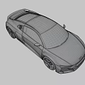 Silver Audi R8 Sports Car Featuring Sleek Body LED Headlights And Black Alloy Wheels