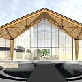 New Chinese Homestay Architecture Art Architecture Visitor Center Service 3d model