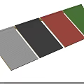 Colored Building Components Various Roofing Panels in White Black Red and Green 3d model