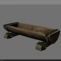 Ancient Wooden Pipe With Moss Covered Base And Rustic Design Elements 3d model