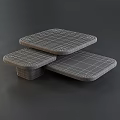 Modern Nesting Square Coffee Tables With Luxury Marble And Mirror Polished Elegant Tabletop Designs
