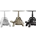 Unique Turtle Shaped Side Table Available in White Brown Black Colors 3d model