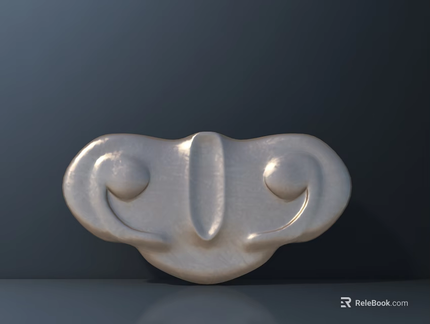 Abstract White Decorative Sculpture with Symmetric Curved Design Smooth Surface and 3d model 