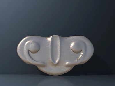 Abstract White Decorative Sculpture with Symmetric Curved Design Smooth Surface and 3d model