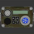 Vintage Green And Black Battery With Metal Connectors And Textured Surface