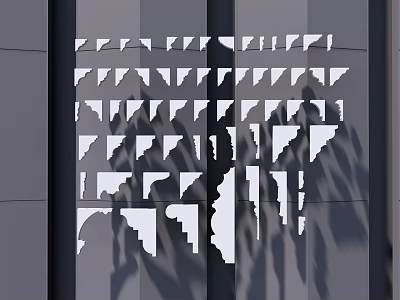 White Corner Lines Arranged In Multiple Rows On Gray Background With Various Angles And Shadows 3d model