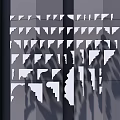 White Corner Lines Arranged In Multiple Rows On Gray Background With Various Angles And Shadows 3d model