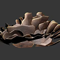 Shiny Brown Hedgehog Resembling Pine Cone With Scales On Black Background 3d model
