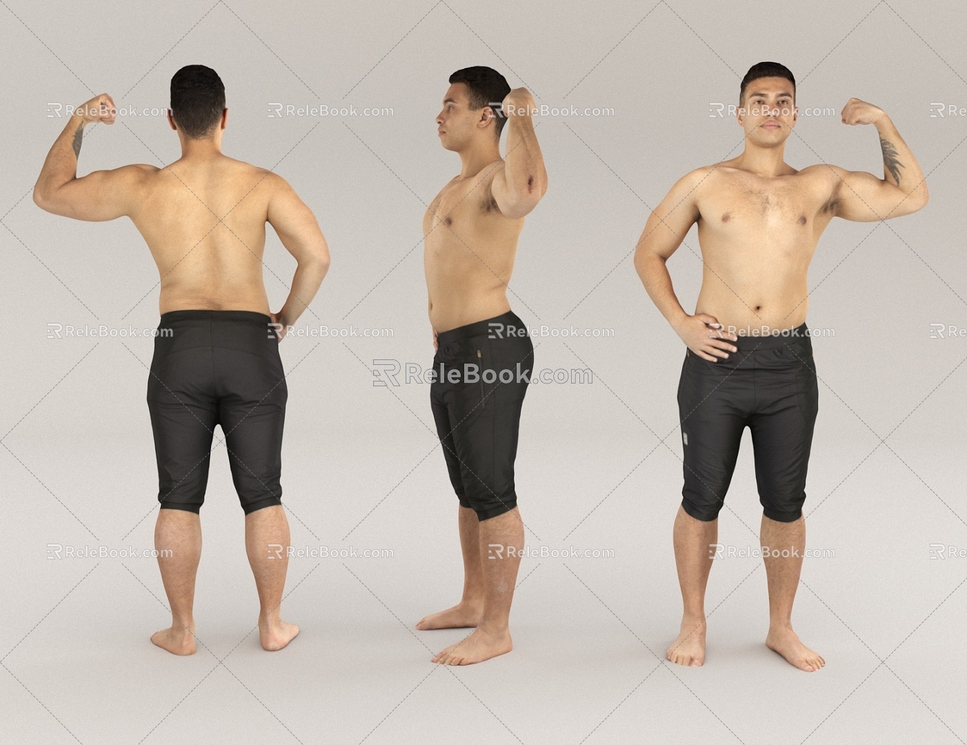 Athlete Fitness Fierce Men 3d model