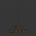 Modern Multi Layer Round Chandelier Design With Metal Frame And Glass Shades
