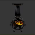 Wall Mounted Flaming Torch With Decorative Metal Design And Fire Flames