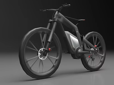 Sleek Modern Electric Bicycle With Black Frame And Large Spoked Wheels 3d model
