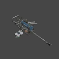 Pneumatic Weapon With Blue Gas Tank Metal Structure Long Rod And Cylinder