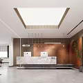 Modern Front Office Front Desk Background Wall 3d model