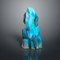 Blue Crystal Shaped Decorative Ornament Set Modern Artistic Home Decor with Textured Base