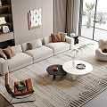 Modern sofa coffee table combination 3d model