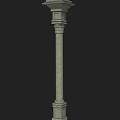 Classic Stone Column With Intricate Carvings And Textured Surface Design 3d model
