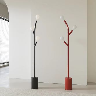 Cream style simple floor lamp 3d model