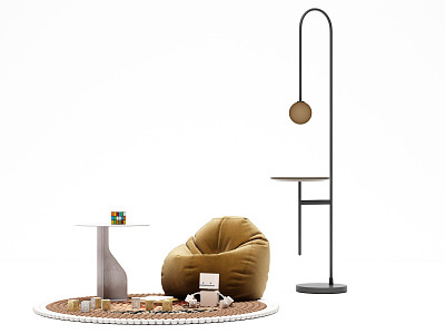 Modern Lazy Sofa Casual Sofa Floor Lamp model