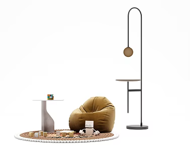 Modern Lazy Sofa Casual Sofa Floor Lamp 3d model