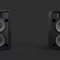 High Quality Black Stereo Speakers With Dual Drivers On Dark Background