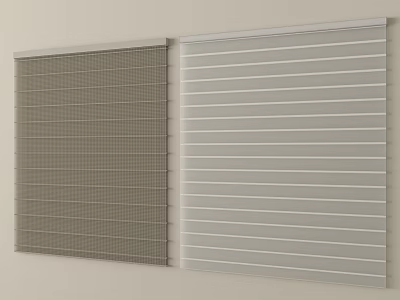 Two Different Colored Window Blinds Gray and White Wall Mounted for Home Interior 3d model