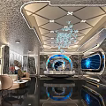 Futuristic KTV Interior With Modern Lighting And Hi Tech Decor 3d model