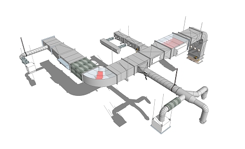 modern duct air conditioning duct 3d model