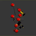Cartoon Racing Game Characters with Red Helmets Yellow Ferrari Logos Tires and Steering Wheels