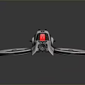 Futuristic White And Red Aircraft With Circular Rotors And Cockpit Design