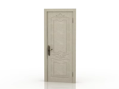 European-style interior door solid wood door 3d model