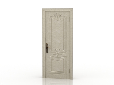 European-style interior door solid wood door 3d model