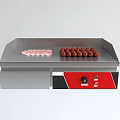 Electric Griddle with Stainless Steel Surface for Cooking Sliced Meat and Sausages